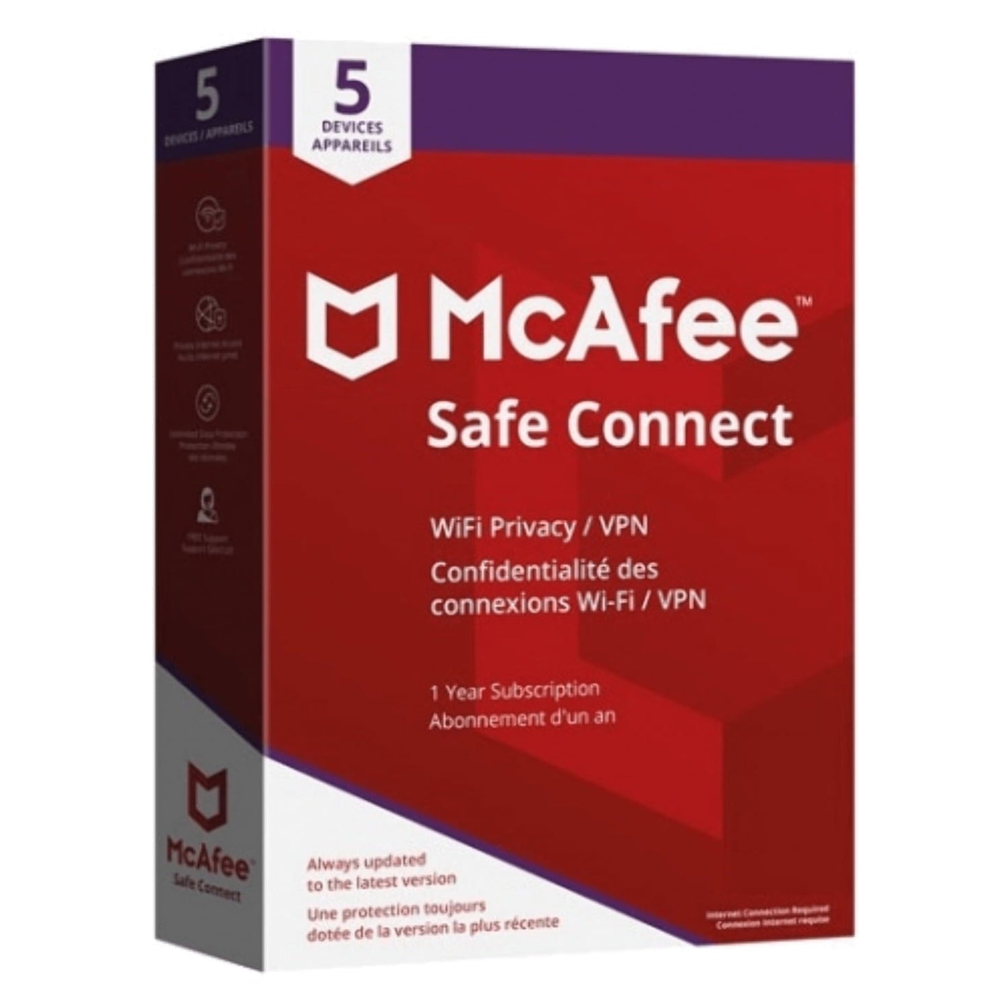 McAfee Safe Connect VPN (1 Year / 5 Devices)